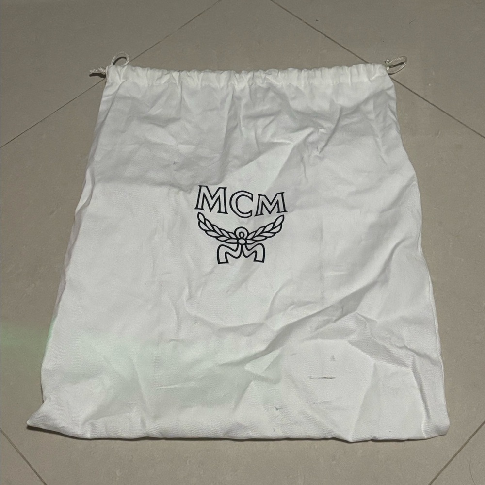 MCM White Logo Dust Bag